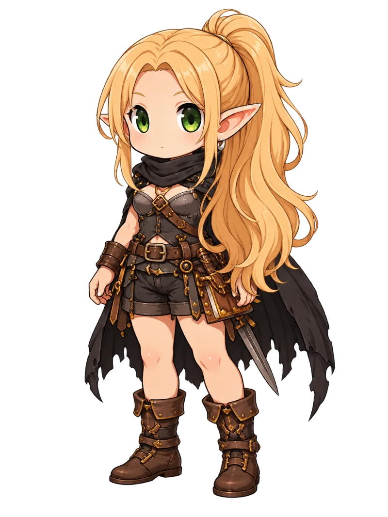 Blonde Elfe mit Dolch