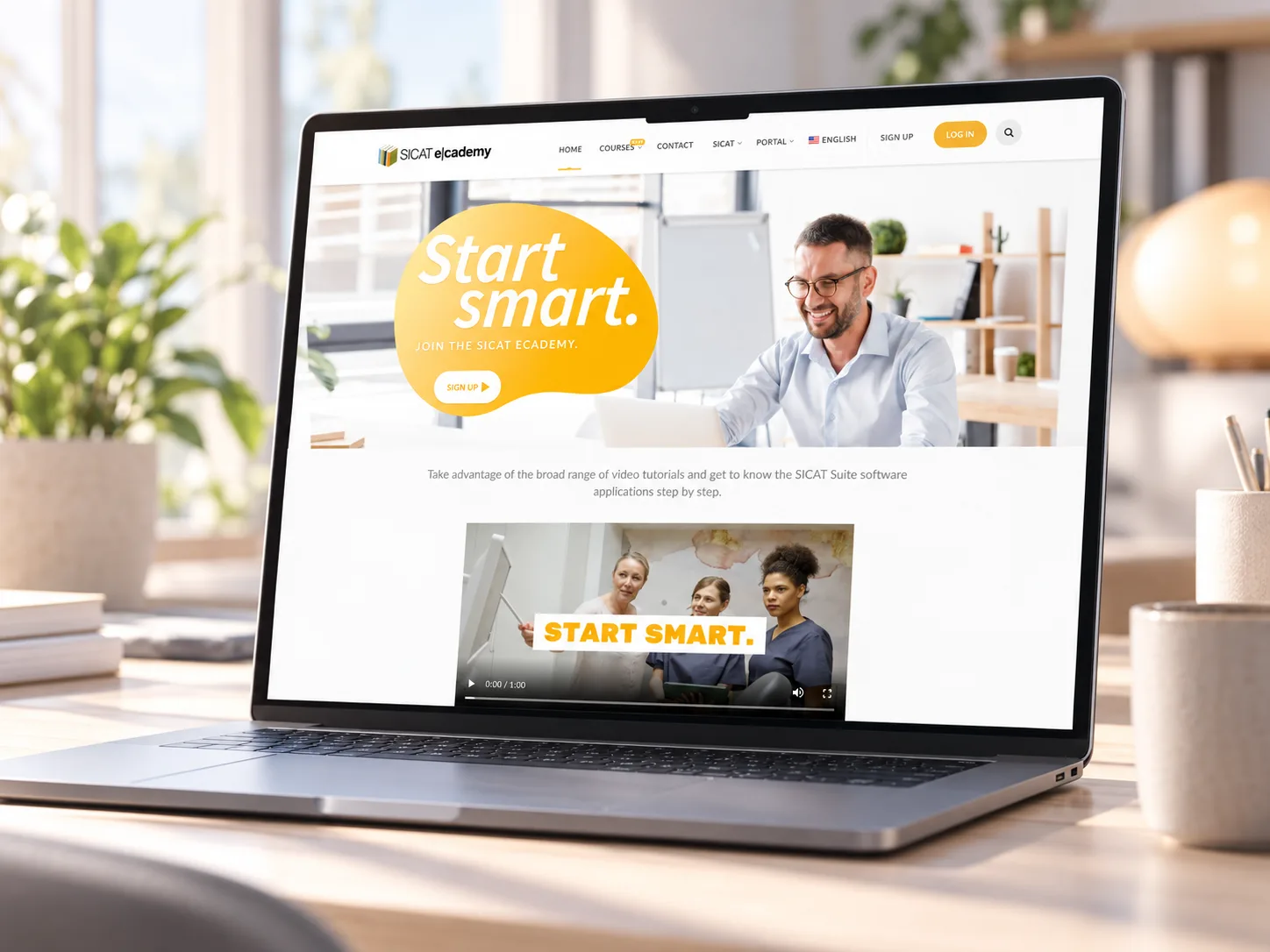 E-Learning Plattform auf einem Laptop