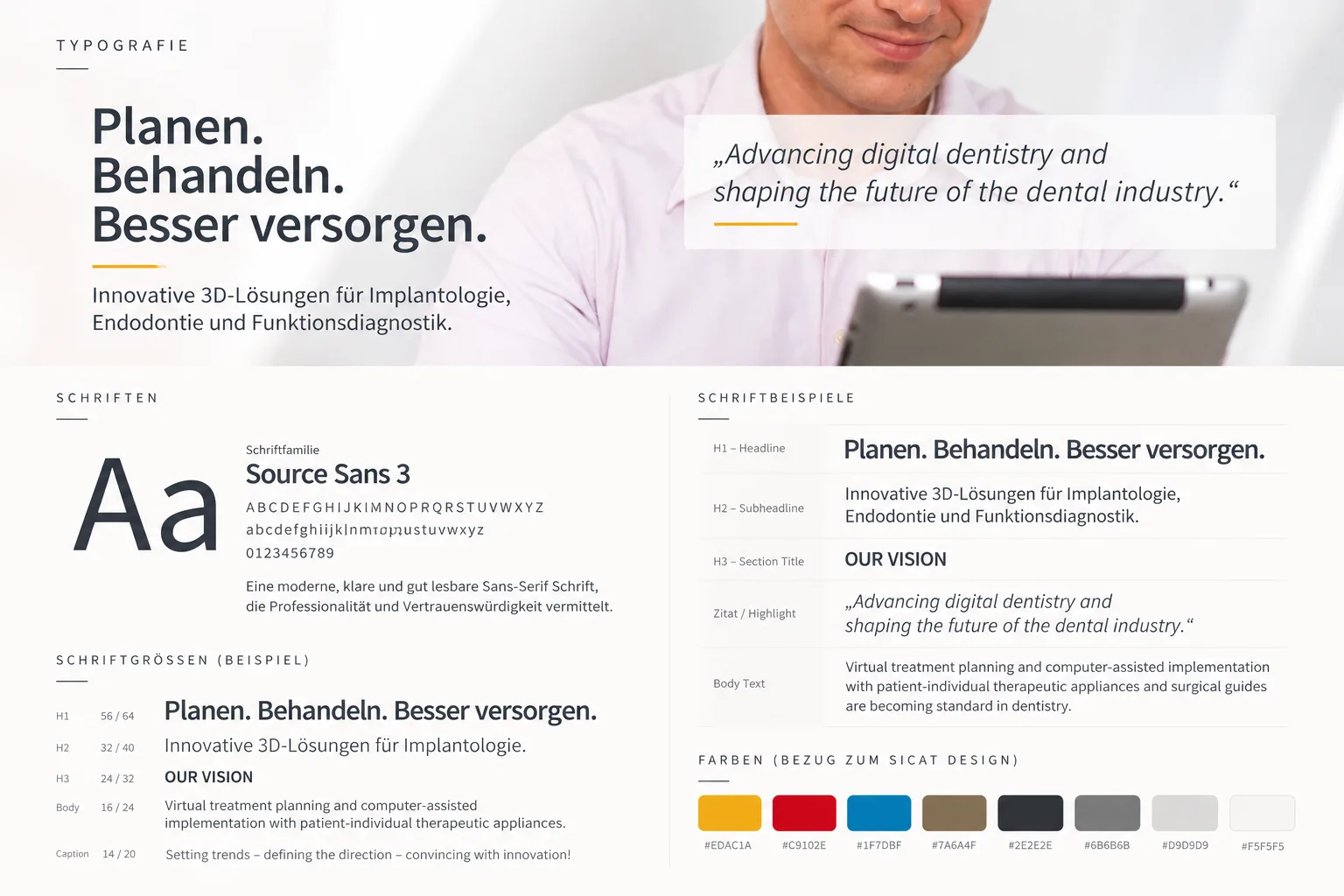 Typografie: Schrift Source Sans 3 mit Schriftgrößen und Beispielen